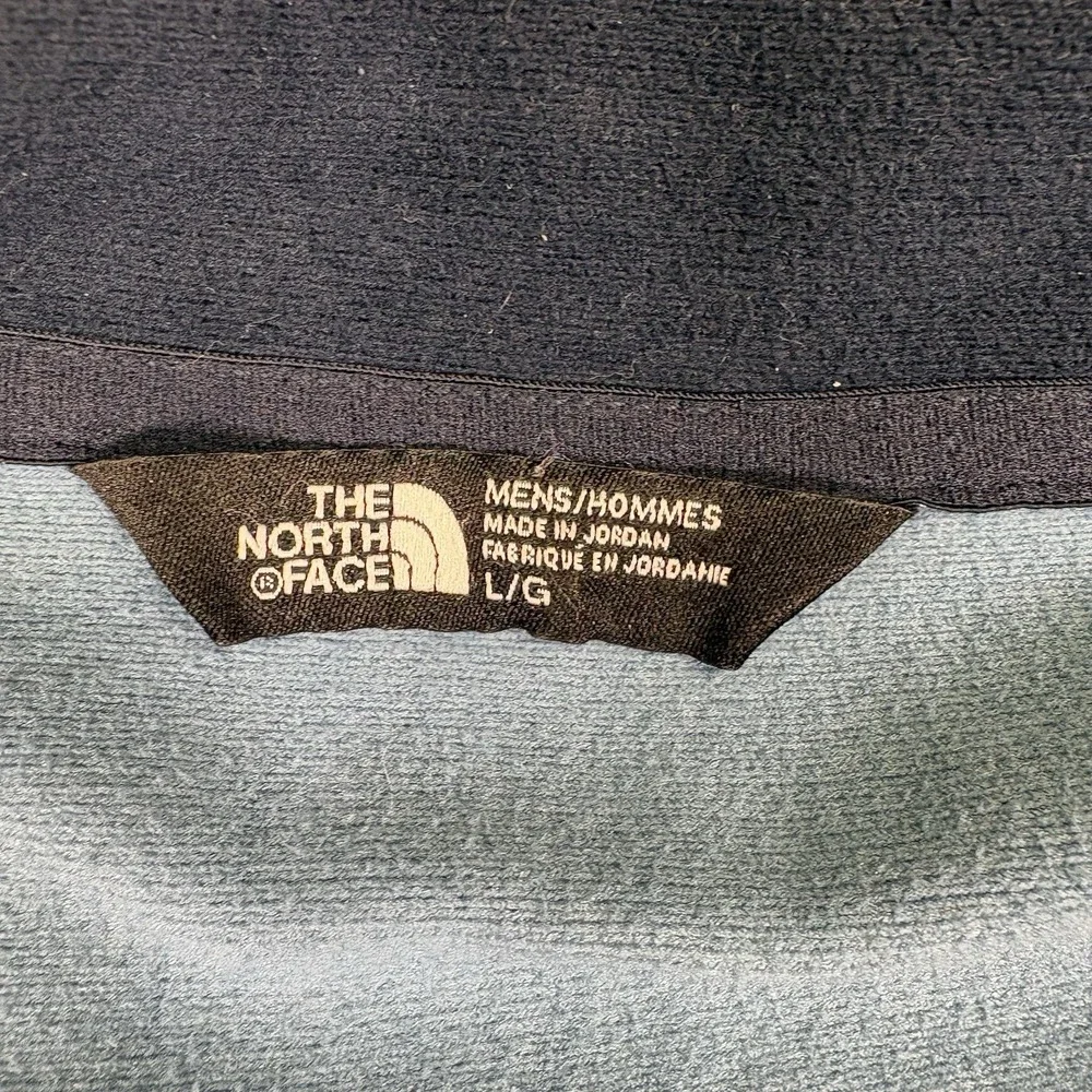 The North Face NF0A37JU Mens Large Blue Gray Textured Fleece Full Zip Jacket